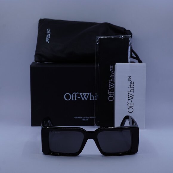 Off-White OERI097 MILANO 1007 Rectangle Sunglasses – Black/Grey - Picture 3 of 10